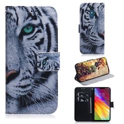 White Tiger PU Leather Wallet Case for LG Stylo 5