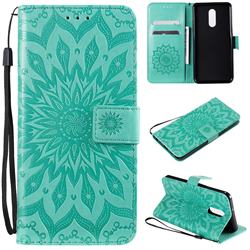 Embossing Sunflower Leather Wallet Case for LG Stylo 5 - Green