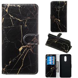 Black Gold Marble PU Leather Wallet Case for LG Stylo 5