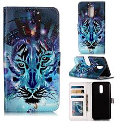 Ice Wolf 3D Relief Oil PU Leather Wallet Case for LG Stylo 5