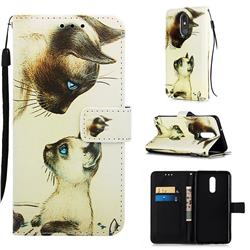 Cat Confrontation Matte Leather Wallet Phone Case for LG Stylo 5