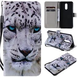 White Leopard PU Leather Wallet Case for LG Stylo 5