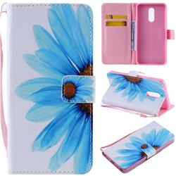 Blue Sunflower PU Leather Wallet Case for LG Stylo 5