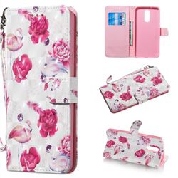 Flamingo 3D Painted Leather Wallet Phone Case for LG Stylo 5