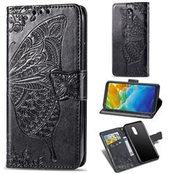 Embossing Mandala Flower Butterfly Leather Wallet Case for LG Stylo 5 - Black