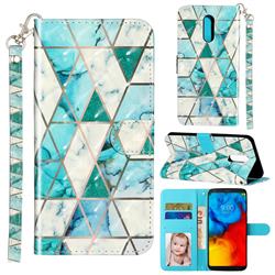 Stitching Marble 3D Leather Phone Holster Wallet Case for LG Stylo 5