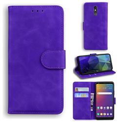 Retro Classic Skin Feel Leather Wallet Phone Case for LG Stylo 5 - Purple