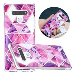 Purple Dream Triangle Painted Marble Electroplating Protective Case for LG Stylo 6