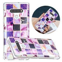Square Puzzle Painted Marble Electroplating Protective Case for LG Stylo 6
