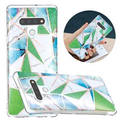 Green Triangle Painted Marble Electroplating Protective Case for LG Stylo 6