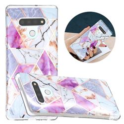 Purple and White Painted Marble Electroplating Protective Case for LG Stylo 6