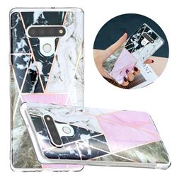 Pink and Black Painted Marble Electroplating Protective Case for LG Stylo 6