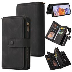 Luxury Multi-functional Zipper Wallet Leather Phone Case Cover for LG Stylo 6 - Black