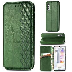 Ultra Slim Fashion Business Card Magnetic Automatic Suction Leather Flip Cover for LG Velvet 5G (LG G9 G900) - Green