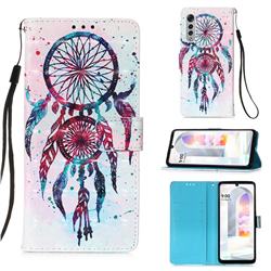 ColorDrops Wind Chimes 3D Painted Leather Wallet Case for LG Velvet 5G (LG G9 G900)