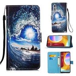Waves and Sun Matte Leather Wallet Phone Case for LG Velvet 5G (LG G9 G900)