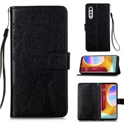 Embossing Dream Catcher Mandala Flower Leather Wallet Case for LG Velvet 5G (LG G9 G900) - Black