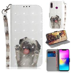Pug Dog 3D Painted Leather Wallet Phone Case for LG W10