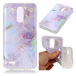 Color Plating Marble Pattern Soft TPU Case for LG K10 2017 - Purple