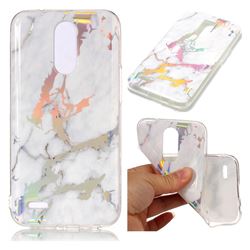 Color Plating Marble Pattern Soft TPU Case for LG K10 2017 - White