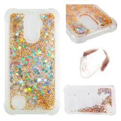 Dynamic Liquid Glitter Sand Quicksand Star TPU Case for LG K10 2017 - Diamond Gold