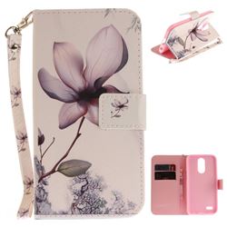 Magnolia Flower Hand Strap Leather Wallet Case for LG K10 2017