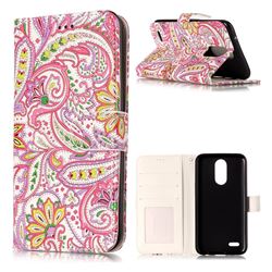 Pepper Flowers 3D Relief Oil PU Leather Wallet Case for LG K10 2017