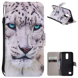 White Leopard PU Leather Wallet Case for LG K10 2017