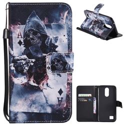 Skull Magician PU Leather Wallet Case for LG K10 2017