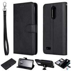 Retro Greek Detachable Magnetic PU Leather Wallet Phone Case for LG K10 2017 - Black