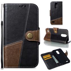 Retro Magnetic Stitching Wallet Flip Cover for LG K10 2017 - Dark Gray