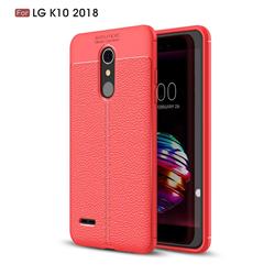 Luxury Auto Focus Litchi Texture Silicone TPU Back Cover for LG K10 (2018) - Red