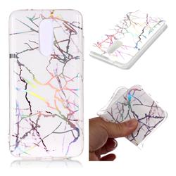 Color White Marble Pattern Bright Color Laser Soft TPU Case for LG K10 (2018)