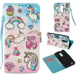 Diamond Pony 3D Painted Leather Wallet Case for LG K10 (2018)
