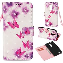 Stamen Butterfly 3D Painted Leather Wallet Case for LG K10 (2018)