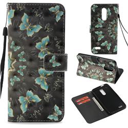 Golden Butterflies 3D Painted Leather Wallet Case for LG K10 (2018)