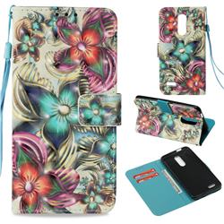 Kaleidoscope Flower 3D Painted Leather Wallet Case for LG K10 (2018)