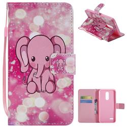 Pink Elephant PU Leather Wallet Case for LG K10 (2018)