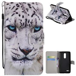 White Leopard PU Leather Wallet Case for LG K10 (2018)