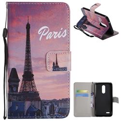 Paris Eiffel Tower PU Leather Wallet Case for LG K10 (2018)