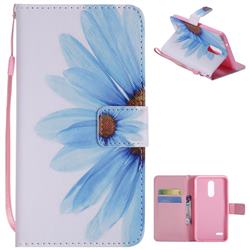 Blue Sunflower PU Leather Wallet Case for LG K10 (2018)