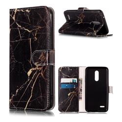 Black Gold Marble PU Leather Wallet Case for LG K10 (2018)