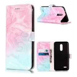 Pink Green Marble PU Leather Wallet Case for LG K10 (2018)