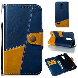 Retro Magnetic Stitching Wallet Flip Cover for LG K10 (2018) - Blue
