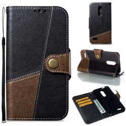 Retro Magnetic Stitching Wallet Flip Cover for LG K10 (2018) - Dark Gray