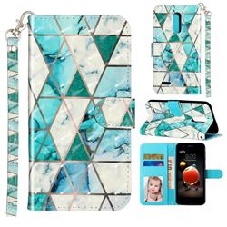 Stitching Marble 3D Leather Phone Holster Wallet Case for LG K10 (2018)