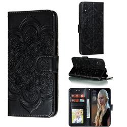 Intricate Embossing Datura Solar Leather Wallet Case for LG K20 (2019) - Black