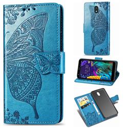 Embossing Mandala Flower Butterfly Leather Wallet Case for LG K30 (2019) 5.45 inch - Blue