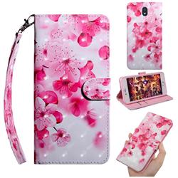 Peach Blossom 3D Painted Leather Wallet Case for LG K30 (2019) 5.45 inch