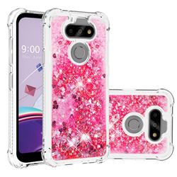 Dynamic Liquid Glitter Sand Quicksand TPU Case for LG K31 - Pink Love Heart
